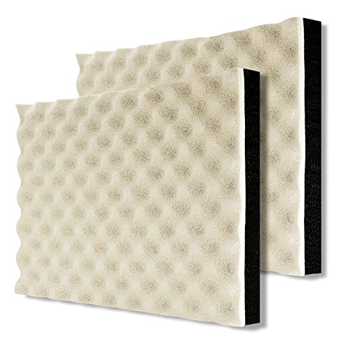 BXI Soundproofing Closed Cell Foam - 2 Pack Self-Adhesive 16'' X 12'' X 1.8'' Thickened Egg Crate Sound Proof Foam - Acoustic Foam Panels Great for Noise & Thermal Insulation (White)