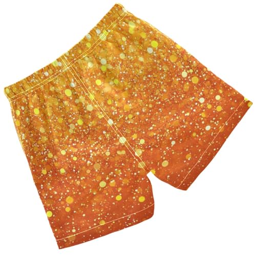 Pigsaly Boys Swim Trunks Sunset Gradient Flashing Orange Golden Yellow Glitter Boys Board Shorts Swimsuit Swimwear 3T2