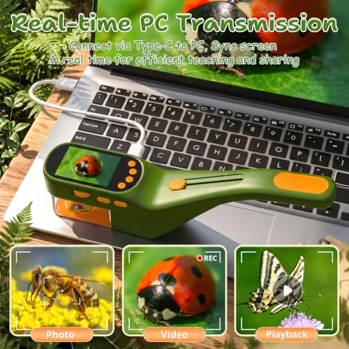 OAEBLLE Bug Catcher for Kids, 500X Zoom, 2.4" Screen, STEM Toy 4-8, Pine - image 6