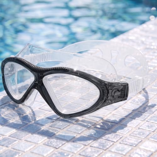 Image of Adult Swim Goggles, Liquid Silicone Anti Fog Swimming Goggles for Men and Women with Anti-Fog /UV & 180 Clear View