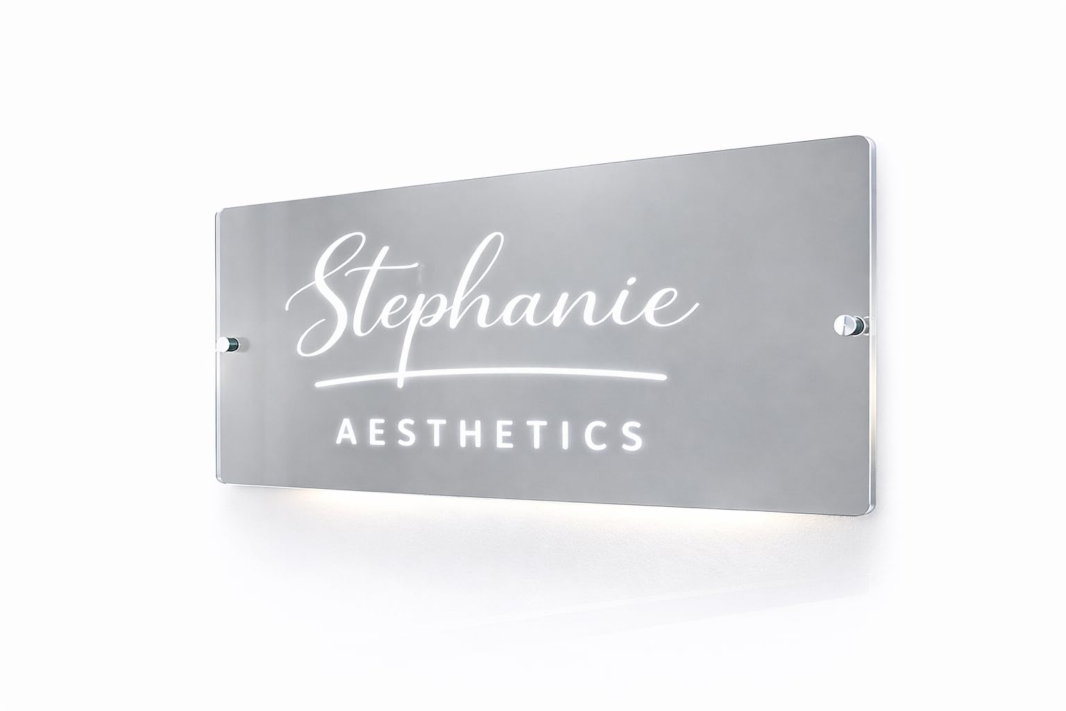 Personalised Salon Mirror Sign | Light-Up Business Sign | Hairdresser Nails Decor
