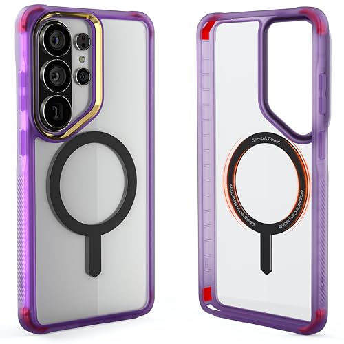 Image of Ghostek Covert Clear Galaxy S26 Ultra Case MagSafe Compatible with Magnetic Ring, Slim Thin Shockproof Phone Cover Designed for 2026 Samsung S26 Ultra (6.9 inch) (Purple)