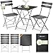 KESSER® Bistroset 3-teilig mit Bistrotisch & 2 Klappbaren Stühlen | Gartenmöbel-Set Outdoor Sitzgruppe | UV & wetterbeständig Gartentisch | Balkonset bestehend aus Klapptisch & 2x Klappstühlen & Cover