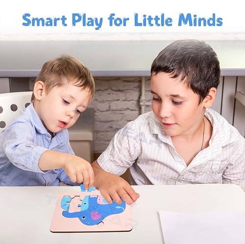 Image of Wooden Elephant Puzzle for Kids | Assemble & Disassemble Toy | Develops Motor Skills, Focus & Logic | Montessori Animal Puzzle Montessori Build & Rebuild Toy Age 2+Years