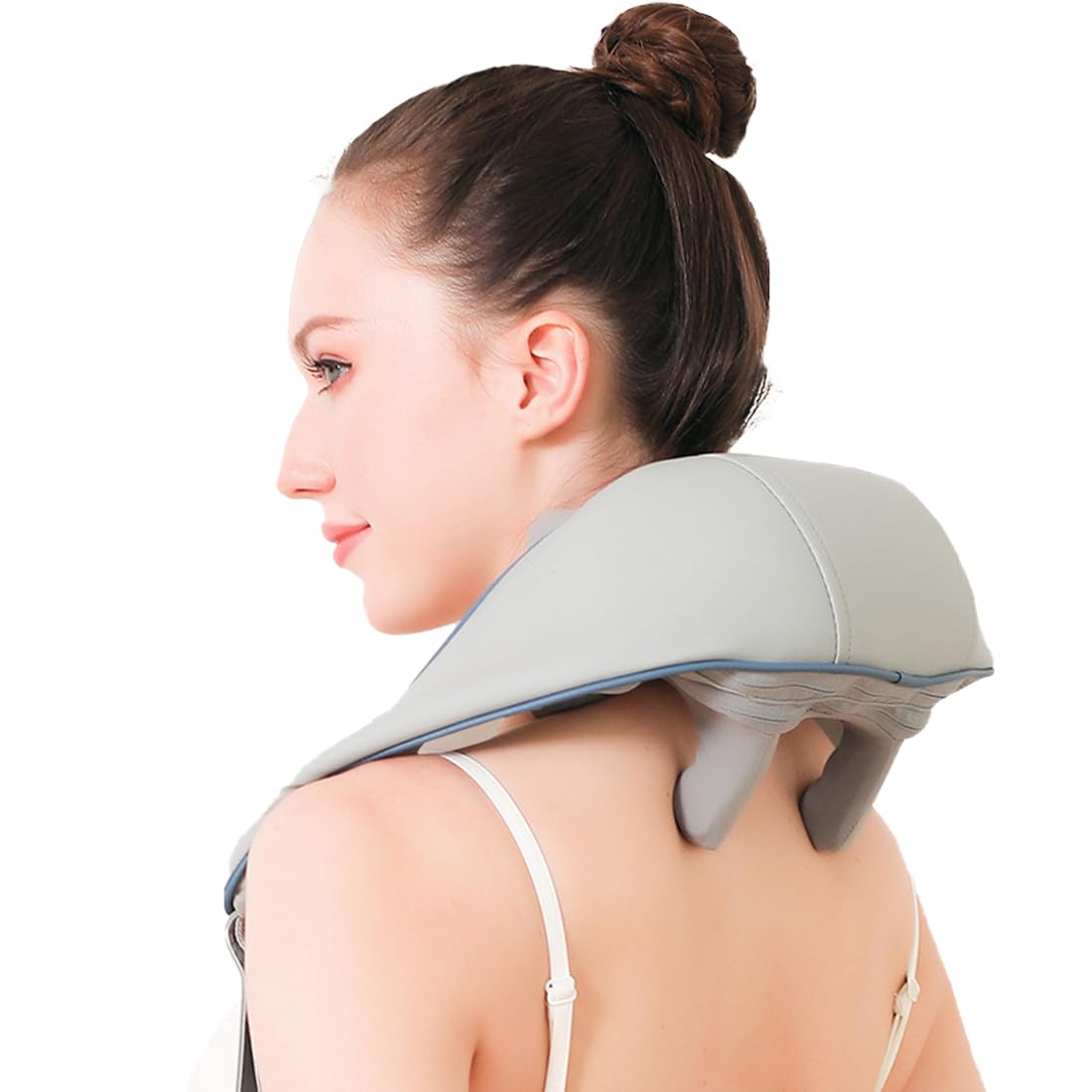 Shiatsu Massagegerät mit Wärmefunktion, 6 Rotationsköpfe, Kabellos – Tiefenwirksame Nacken- & Schultermassage für Büro, Zuhause – Ideal für Berufstätige, Sportler & Senioren