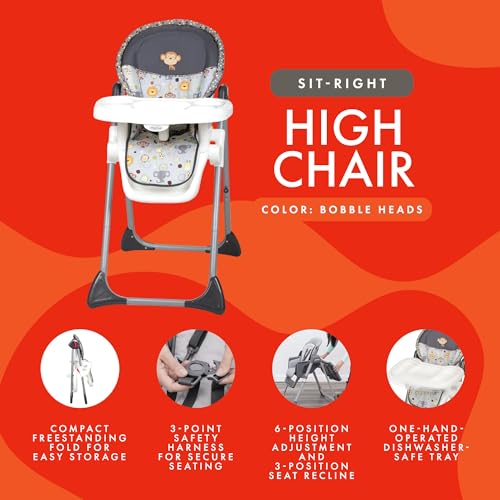 Image of Baby Trend Sit-Right High Chair, Bobble Heads