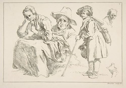 Dessin noir et blanc sur toile François Boucher pour la décoration de votre chambre