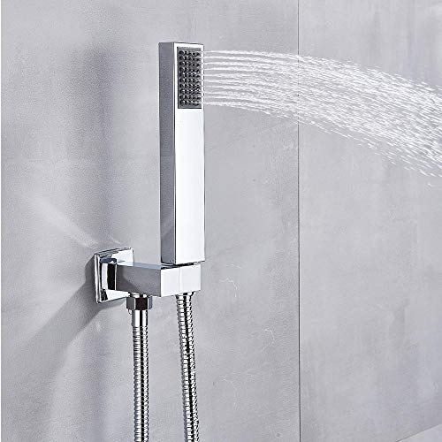 Mitigeur mural douche cascade chrome avec douchette pour rénovation facile