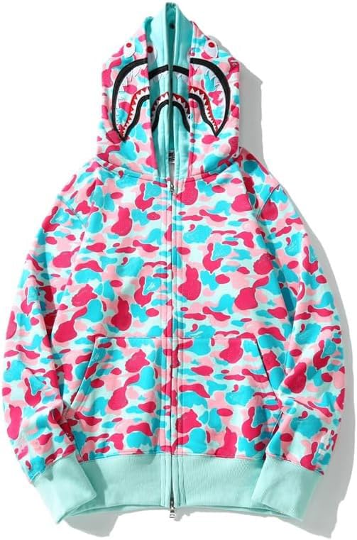 Shark Double-Layer Hooded Zip-Up Hoodie