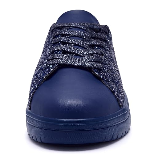 FANVOSSEM Chunky Platform Sneakers for Women，Women's Comfy Sparkly Dad Shoes Lace-Up Casual Walking & Sport Work Sneaker3