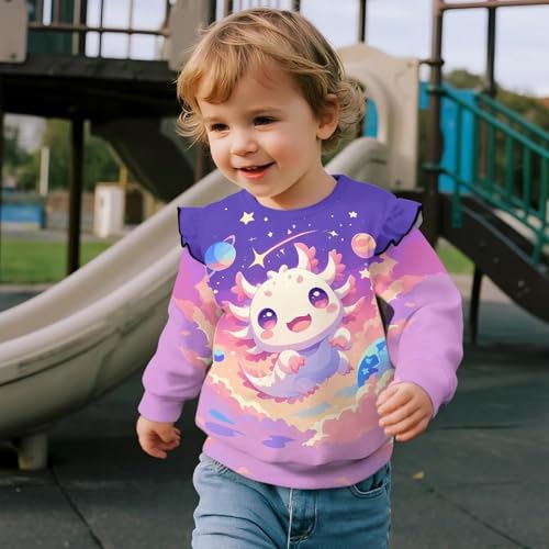 Girls Pullover Sweatshirt Kids Ruffle Long Sleeve Sweatshirts Sport Dance Crewneck Tops3