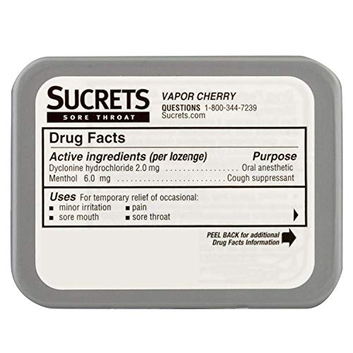 Sucrets Sore Throat & Cough Lozenges, Vapor Cherry Flavor, 18 Count (Pack Of 3) #TOP6
