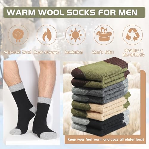 Yeblues 4 Pairs Merino Wool Socks - Warm, Soft Thermal Socks for Men - Great for Hiking and Winter2