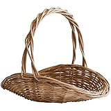 Generico Cesta de mimbre partida de setas, marrón, 29 x 23 x 24 cm, 150 gramos