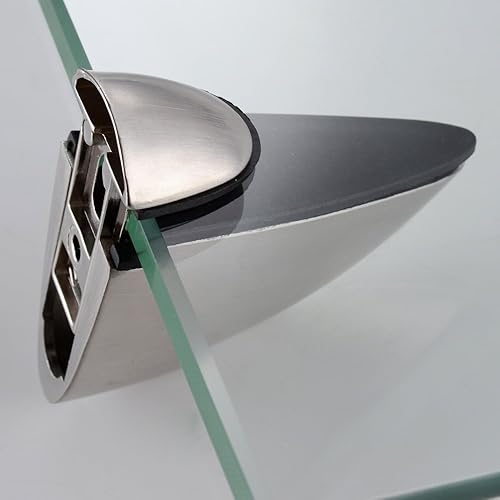 Miniatura 5 de Estante para baño de la marca KES Hechode vidrio templado de 03 pulgada de grosor soporte de pared rectangular soporte cromado refinado BGS3200-P