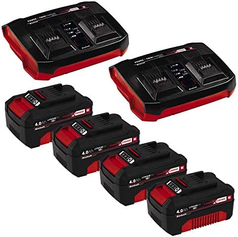Einhell Power X-Change 36/47 Cordless Lawnmower With Battery (x4) and Twin-Charger (x2) - Dual 36V, 47cm Cutting Width, 75L Grass Box, 6 Cutting Heights - GE-CM 36/47 S HW Li Battery Lawn Mower