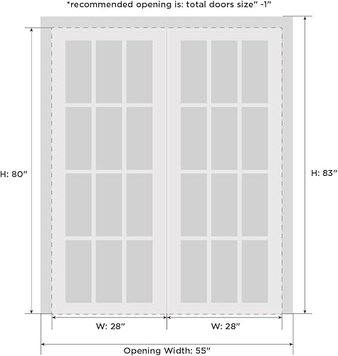 Miniatura 7 de SARTODOORS - Puertas corredizas blancas de 56 x 80 pulgadas con herrajes  Planum 0020 blanco mate  Juego de perchas de rieles de acero  Armario