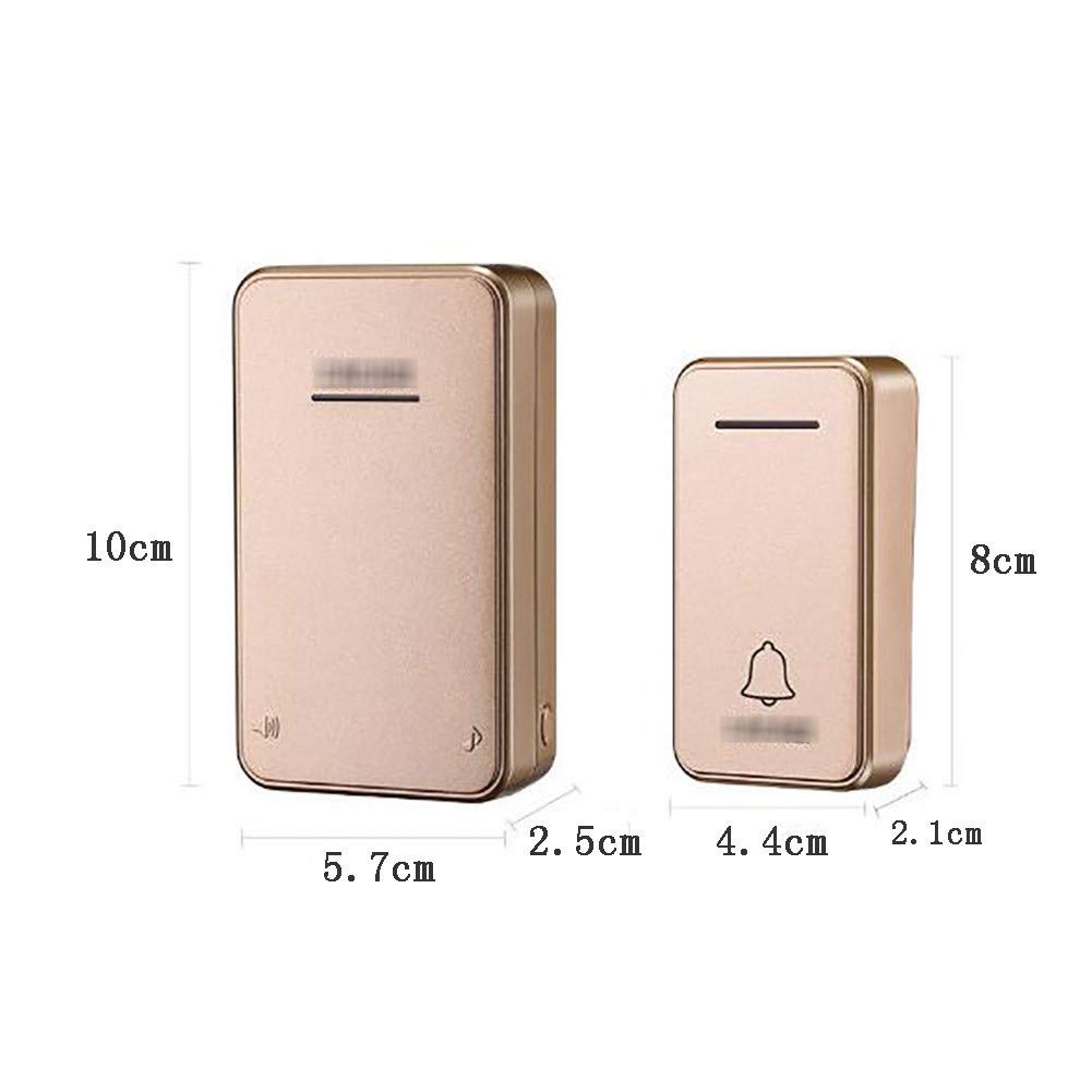 Sonnette sans Fil, kit de Carillon de Porte étanche Auto-alimenté 3 Boutons poussoirs et 1 récepteur avec portée de 650 Pieds 48 carillons Volume à 6 Niveaux Sonnettes enfichables, 3(2