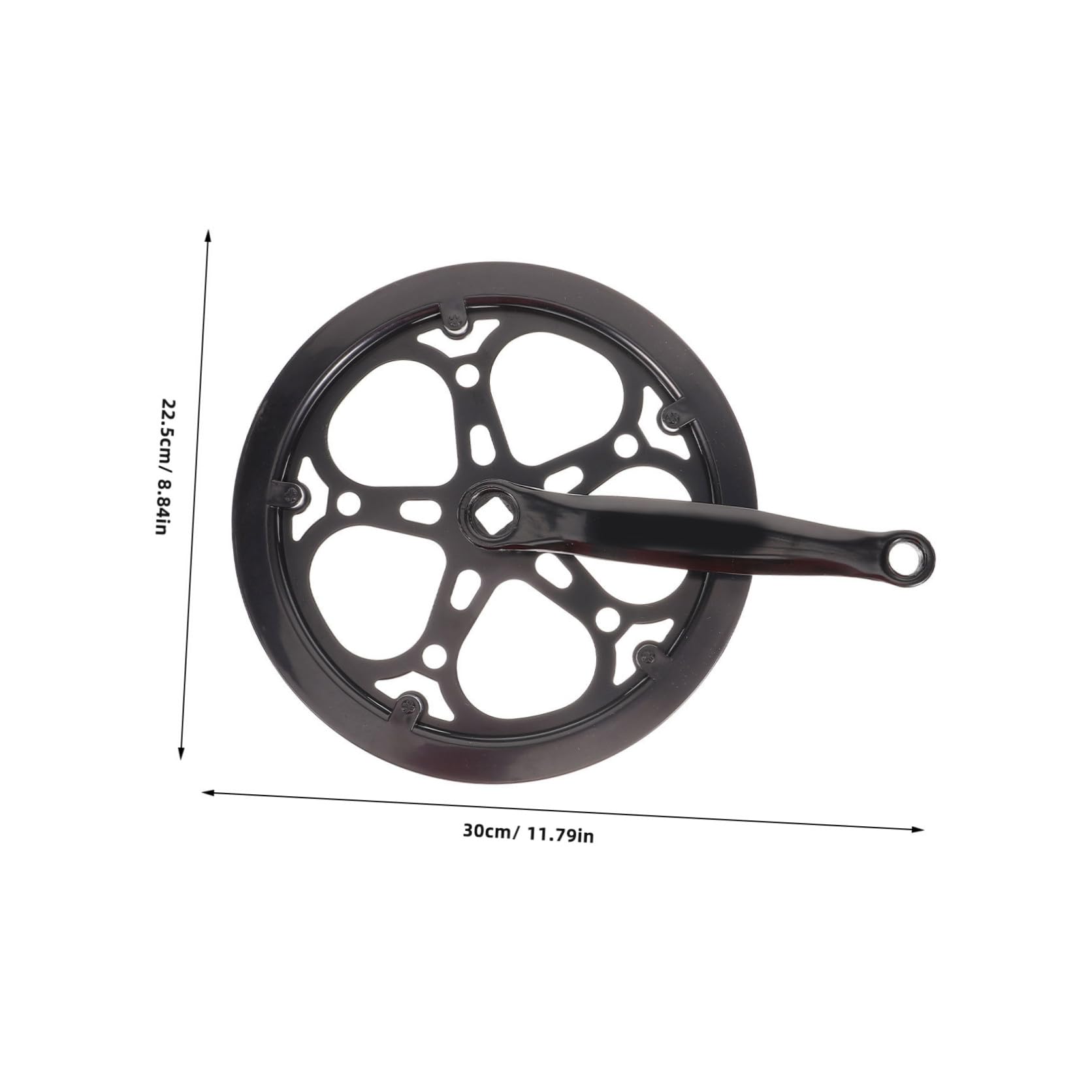 PLAFOPE Guarnitura Bici Monocorona in Ferro Nero 52 Denti e Pedivella 170mm, Accessorio Resistente per Sostituzione Bici Singola velocità