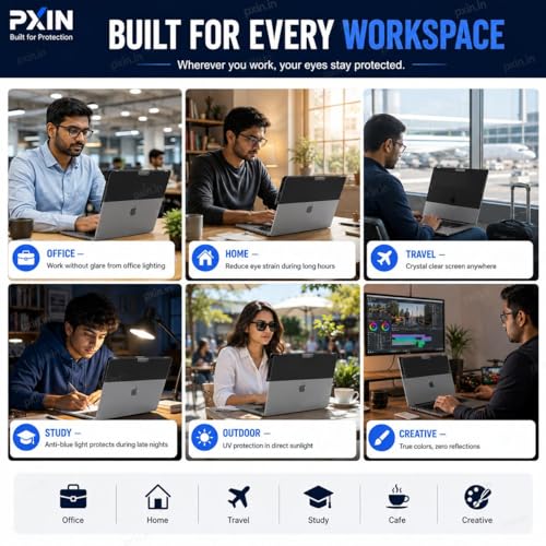 Image of Pxin Laptop Anti Bluelight and Anti Glare Screen Guard compatible with MacBook Air 13.6 | BLUV Lightblock Tech | Scratch Proof | Prevents bluelight | Eye Protection | No Dry Eyes