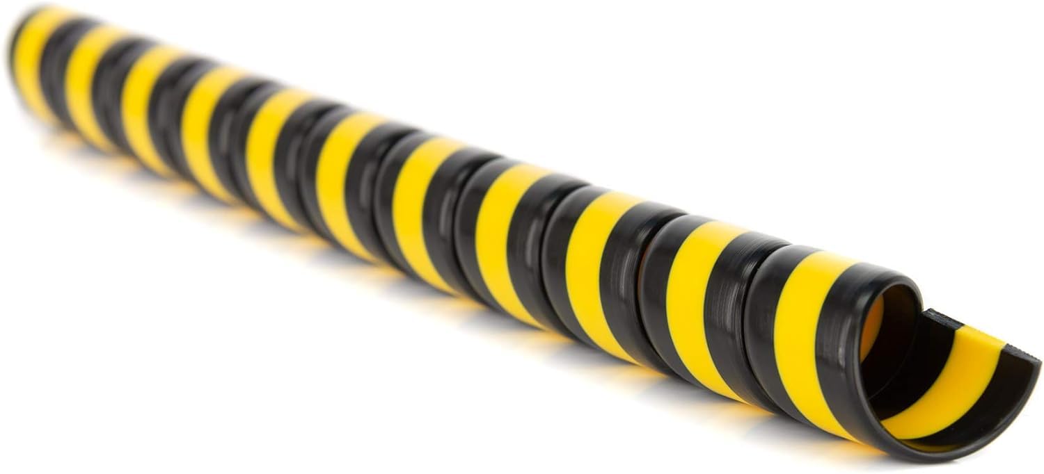 DUO spiralna osłona do węży hydraulicznych Ø 25 mm – ochrona węży hydraulicznych i kabli, odporna na promieniowanie UV, ścieranie oraz elastyczna spirala kablowa, czarno-żółta, długość 6 m