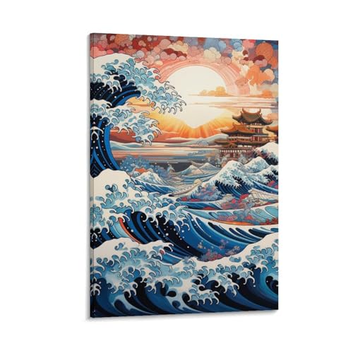 Impression giclée style japonais sur toile haut de gamme décoration 20x30