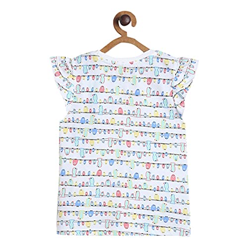 Image of miniklub Girls White Printed Regular Top