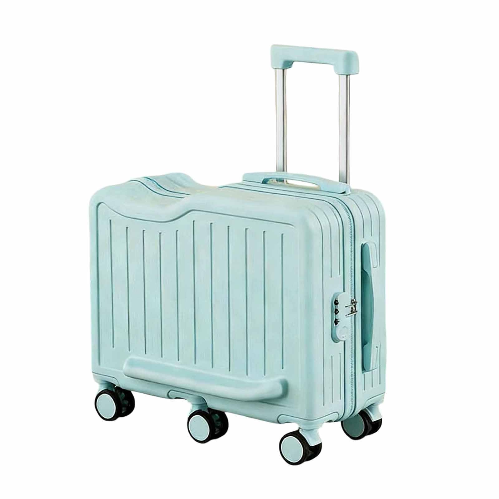 Valigia da Cabina Rigida con Portabibite a Scomparsa, 6 Ruote Girevoli e Lucchetto con Combinazione – Bagaglio a Mano Leggero e Compatto, Ideale per Viaggi e Gite di Studio(Blue,24in)