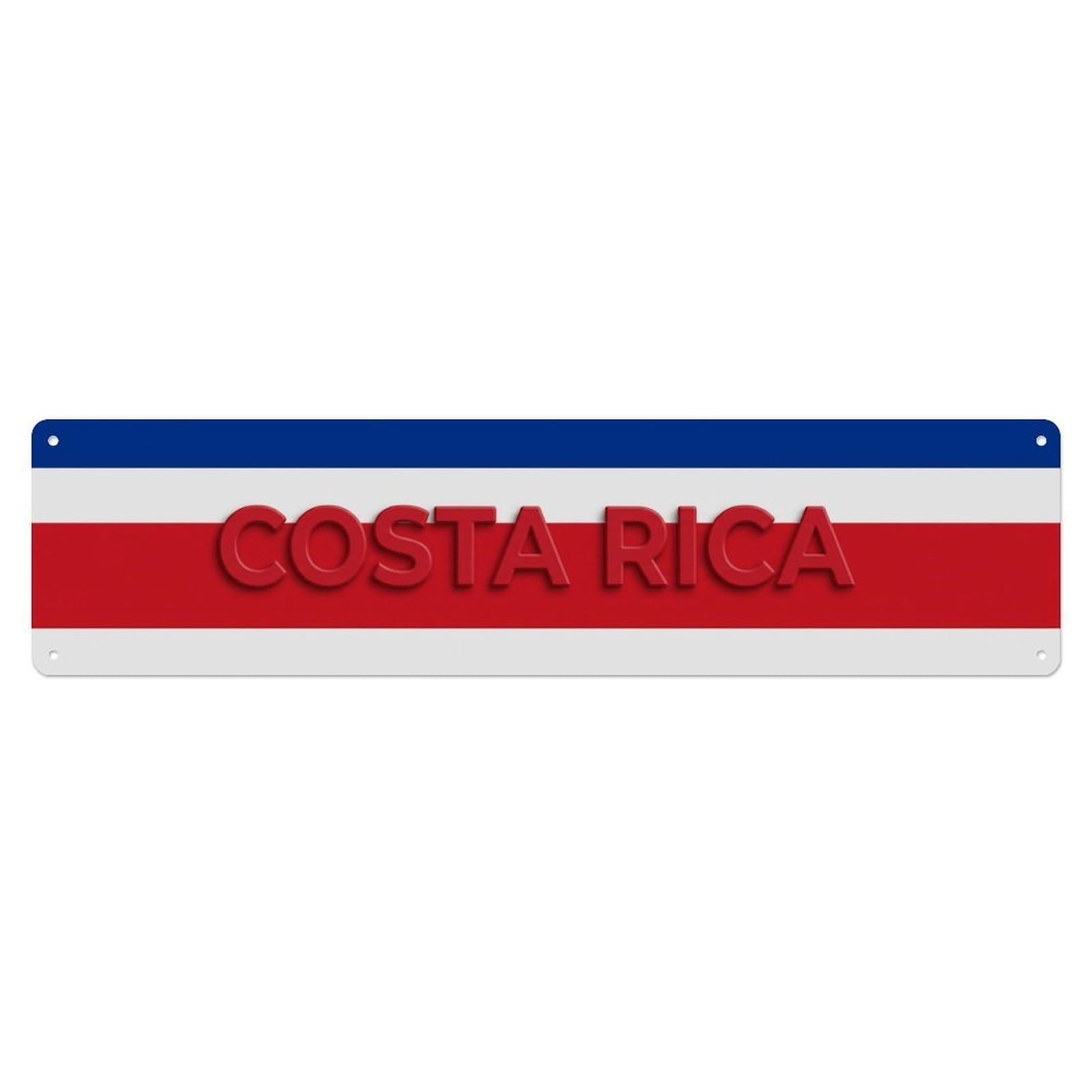 Metal Tin Sign Vintage Costa Rica Flag Pattern