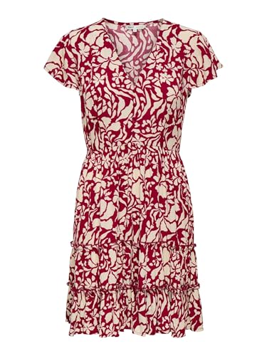 Robe mini col en v et volants plissés pour un mouvement fluide au quotidien