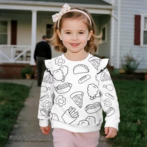 Color Your Own Crewneck Sweatshirts for Toddler Girls Long Sleeve Shirts Fall Clothes Tops Crafts4