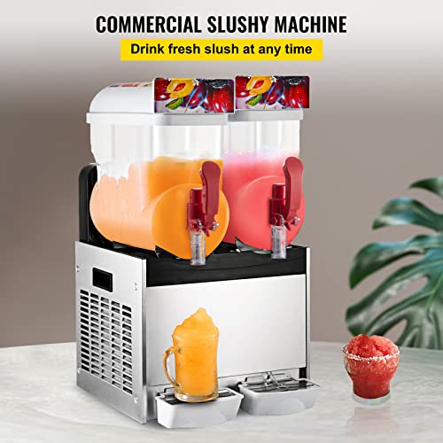 VEVOR Kommerziell Slusheis Maschine, 15 L x 2 Slush Eismaschine, 700 W Slusheis Eismaschine, Slush Maschine -2 ℃ ~ -3… – Bild 3