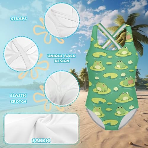 Image of Girls One-Piece Swimsuit for Swimming Lessons Beach Volleyball Pool Party Outdoor Training Quick Dry