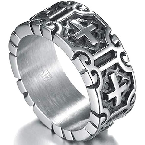 Jude Jewelers Retro Vintage Stainless Steel Cross Band Biker Ring Cover