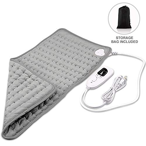Electric Heating Pad (12"x24") Fast Heating, 6 Heat Settings, Moist Heat Therapy, Auto