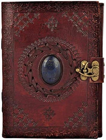 Stone of the Art Leather Journal Diary Notebook by FashionShopmart | Leather Diary | Travel Diary | Sketchbook | Handmade Antique Diary | Writing Notebook | Vintage Brown Top 7X 5 Inches Diary (Brown)