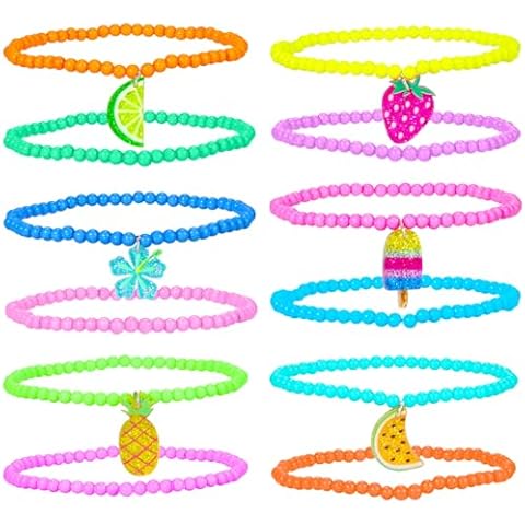 PinkSheep 12PCS Elastic Beaded Anklets Cover