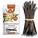 7 Bacche di Vaniglia Bourbon XL 15-18 cm | Vaniglia Bourbon Madagascar Gourmet | Baccelli Carnosi Naturali | Aroma intenso | Busta richiudibile | VANESENCIA