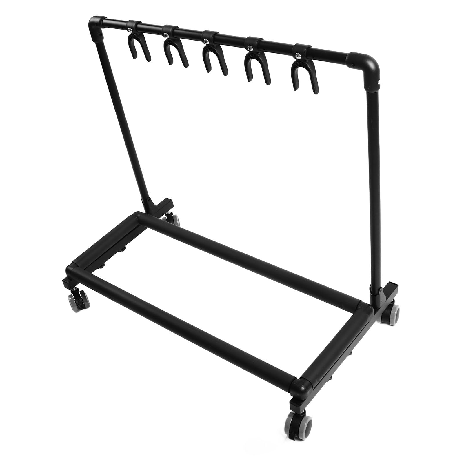Semme Supporto Multi-Chitarra con Ruote Supporto per Rack per Chitarra in Metallo EVA per Chitarre Elettriche, Acustiche e Folk Salvaspazio Espositore Multiplo per per Negozi, Studi, Uso Domestico