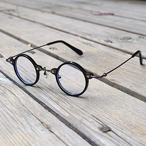 Image of Blue Light Blocking Glasses Computer Game Vintage Small Round Acetate Eyeglasses Frames