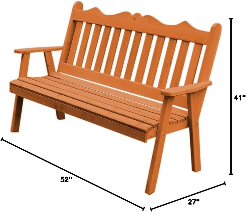 Furniture Barn USA Cedar 4' Royal English Garden Bench, Cedar Stain
