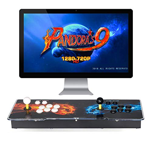 Pandora's Box 9 Multiplayer Joystick and Buttons Arcade Console, TAPDRA Cabinet Games Machines for Home, 1500 Retro Classic Video Games, Newest System with Advanced CPU, Compatible with HDMI (Grey)