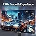 Skyworth 24 inch Monitor Full HD 1920 x 1080p 75Hz IPS Display, 16.7M 8bit 99% sRGB Computer Monitor, HDMI VGA Audioout Displayport, Ultra Slim Monitor for PC Desktop, Metal Black, 24B1H