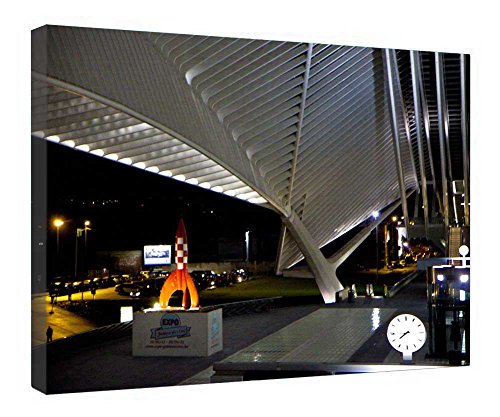 Toile Guillemins Station encadrée en bois 40x50 cm pour décoration