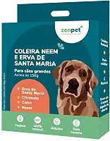 Coleira Neem e Erva de Santa Maria para Cães Grandes Zenpet