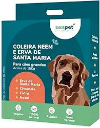 Coleira Neem e Erva de Santa Maria para Cães Grandes Zenpet