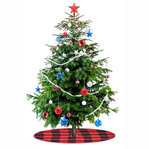 2 Pack Christmas Tree Skirt Decorations 15 Inch Mini Xmas Tree Skirt, Buffalo Plaid Tree Skirt For Family Christmas Party Holiday Decoration #TOP3