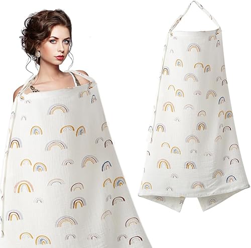 Funda de lactancia de muselina para lactancia materna, suave y transpirable, de algodón, para mujer, fundas de lactancia de privacidad con cuello de