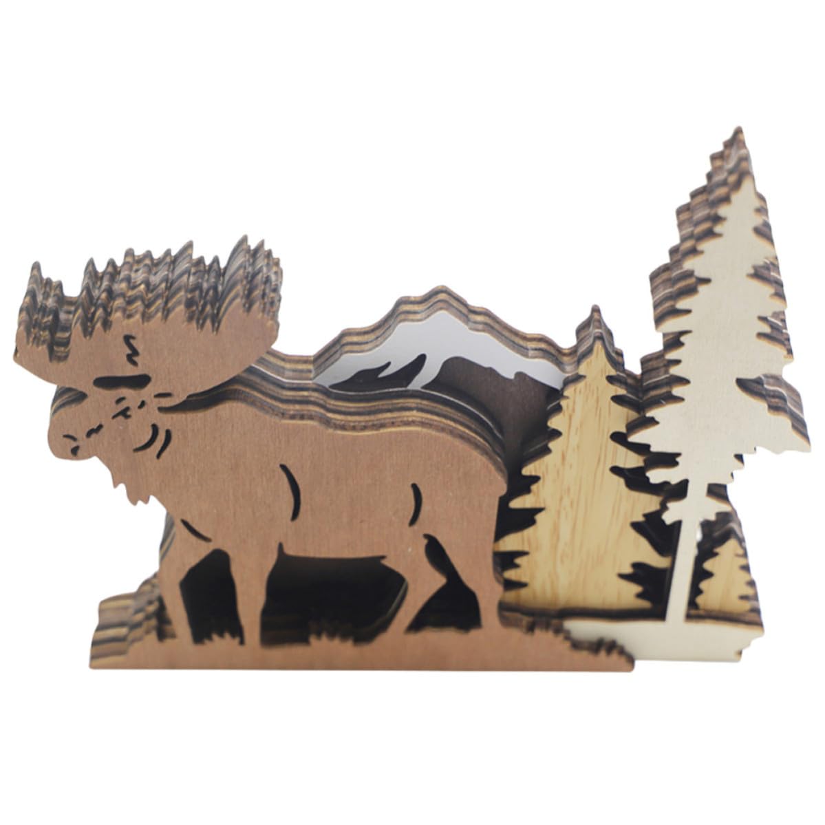 Toyvian 4 Stück Holz Elch Figur mit Feinen Details für Regal und