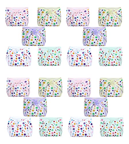Image of Baby Cloth Diaper Cotton Hosiery Washable & Reusable Adjustable U-Shaped Cloth Diaper With Insert Cushioned Padded Langot Nappy Tying Langot For Babies- Pack of 20 (Small)